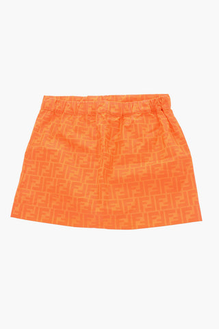 Gonna in Nylon con Abbottonatura Frontale e Stampa Monogram All Over