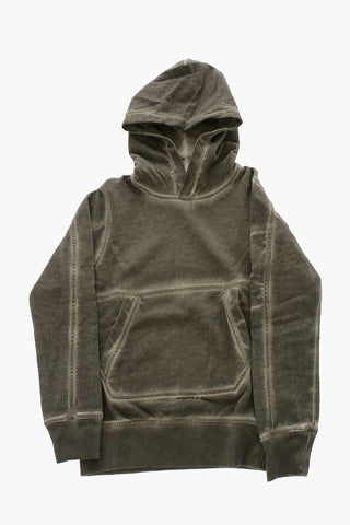 Acid Wash Effect Hoodie with Patch Pocket