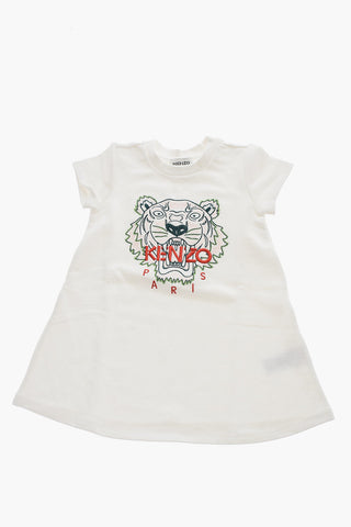 Vestito in Cotone con Ricamo Logo