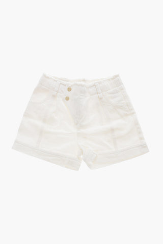 Denim Shorts with Golden Buttons