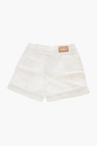 Denim Shorts with Golden Buttons