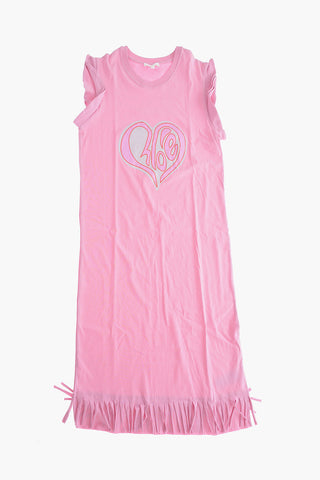 Frayed-Hem Tee Dress