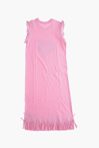 Frayed-Hem Tee Dress