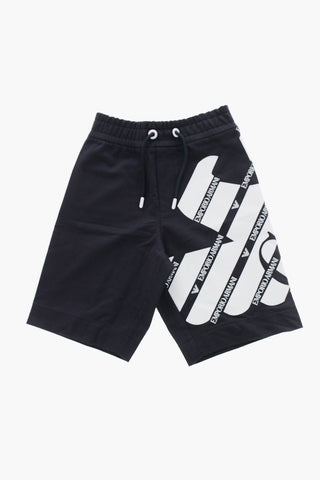 EMPORIO EA CREW Shorts con Maxi Logo a Contrasto