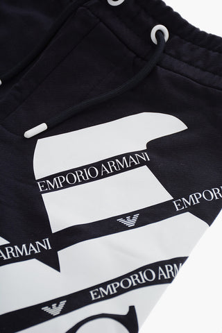 EMPORIO EA CREW Shorts con Maxi Logo a Contrasto