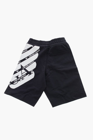 EMPORIO EA CREW Shorts con Maxi Logo a Contrasto