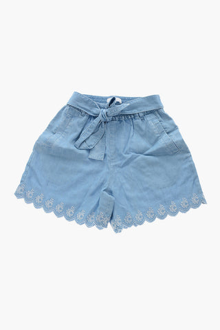 Shorts a Tinta Unita con Fiocco Frontale