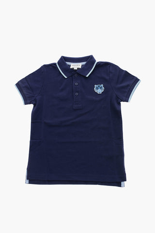 3-Buttons Polo Shirt with Tiger Crest Embroidery