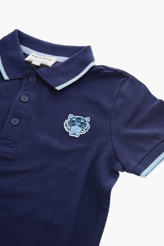 3-Buttons Polo Shirt with Tiger Crest Embroidery