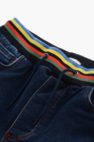 Drawstring Waist 5 Pockets Jeans