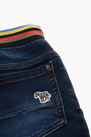 Drawstring Waist 5 Pockets Jeans