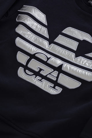 EMPORIO Felpa Girocollo con Logo Argentato