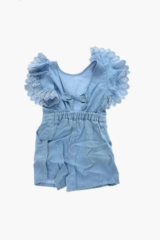 Jumpsuit in Denim con Manica Frill