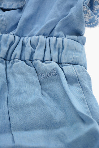Jumpsuit in Denim con Manica Frill