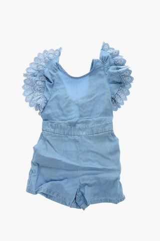 Jumpsuit in Denim con Manica Frill