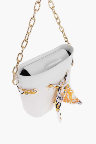 JEANS COUTURE Borsa a Secchiello in Ecopelle con Foulard Decorativo 