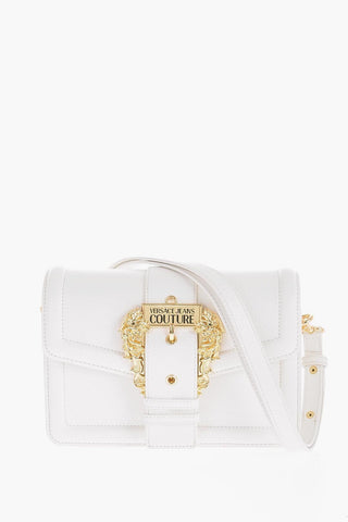 JEANS COUTURE Faux Leather Shoulder Bag with Maxi Golden Buckle