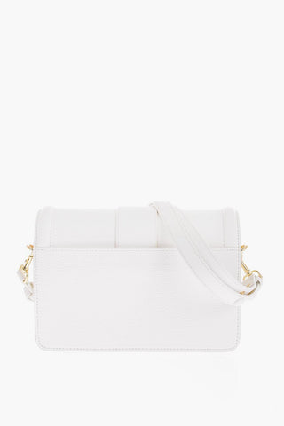 JEANS COUTURE Faux Leather Shoulder Bag with Maxi Golden Buckle