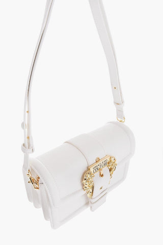 JEANS COUTURE Faux Leather Shoulder Bag with Maxi Golden Buckle