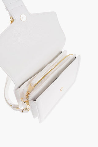 JEANS COUTURE Faux Leather Shoulder Bag with Maxi Golden Buckle