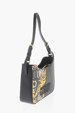 JEANS COUTURE Baroque Motif Shoulder Bag with Embossed Logo