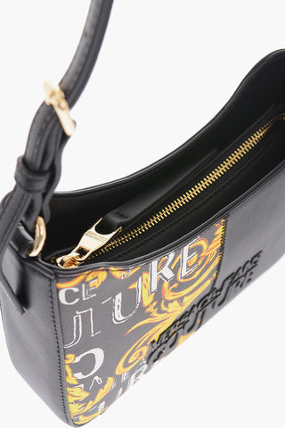 JEANS COUTURE Baroque Motif Shoulder Bag with Embossed Logo