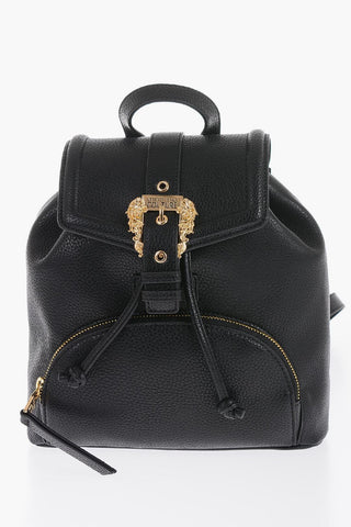  JEANS COUTURE Faux Leather Backpack with Golden Buckle 