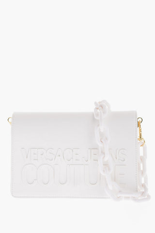 JEANS COUTURE Faux Leather Shoulder Bag with Embossed Logo