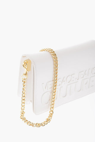JEANS COUTURE Faux Leather Shoulder Bag with Embossed Logo