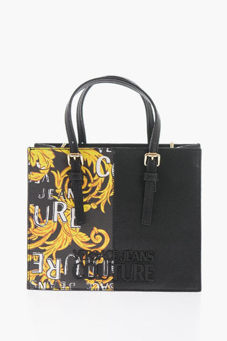 JEANS COUTURE Baroque Motif Tote Bag with Embossed Logo