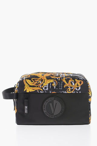 JEANS COUTURE Necessarie in Motivo Barocco e Logo in Rilievo