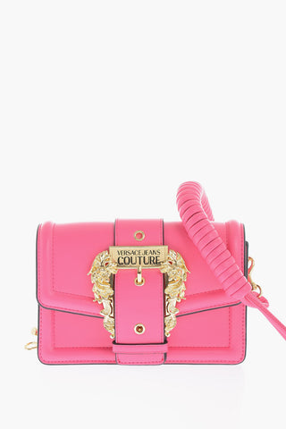 JEANS COUTURE Faux leather bag Embellished with Maxi Golden Buckle and Braided Handle