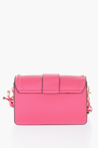 JEANS COUTURE Faux leather bag Embellished with Maxi Golden Buckle and Braided Handle