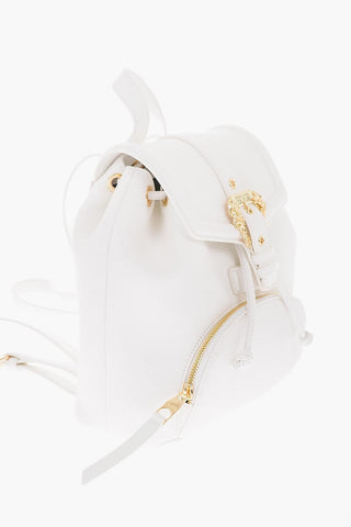 JEANS COUTURE Faux Leather Backpack with Golden Buckle