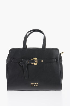 JEANS COUTURE Faux Leather Handbag with Gold Buckle