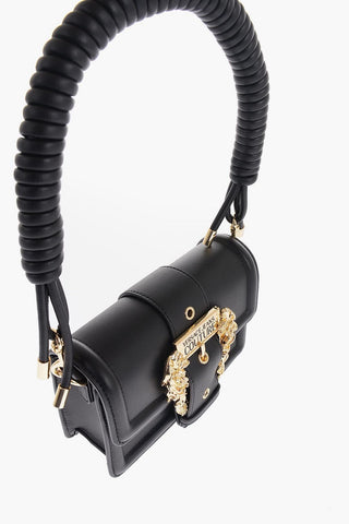 JEANS COUTURE Faux Leather Bag with Braided Handle and Maxi Golden Buckle