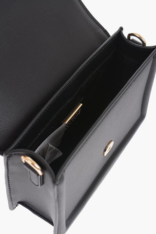 JEANS COUTURE Faux Leather Bag with Braided Handle and Maxi Golden Buckle