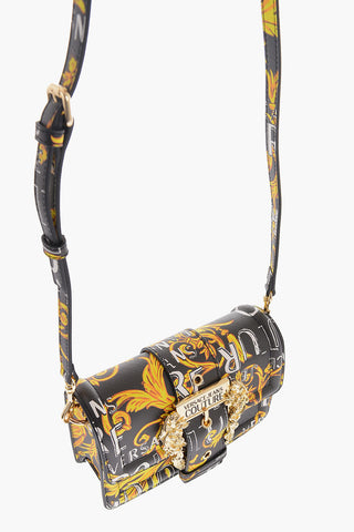 JEANS COUTURE Baroque Motif Bag With Embellishment by Maxi Golden Buckle