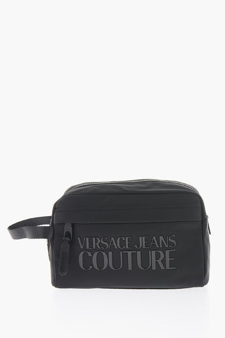 JEANS COUTURE Solid Color Necessaire with Embossed Logo