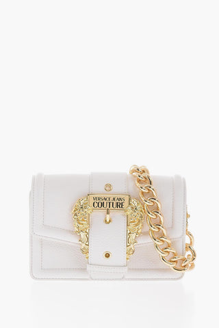 JEANS COUTURE Faux Leather Shoulder Bag with Maxi Golden Buckle 