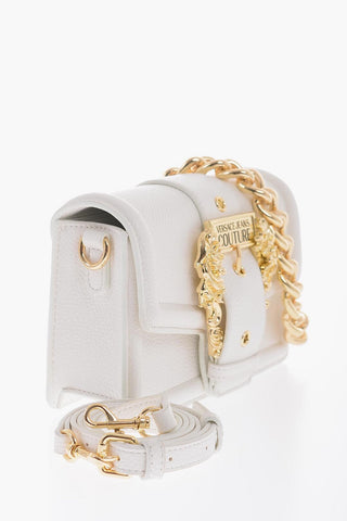 JEANS COUTURE Faux Leather Shoulder Bag with Maxi Golden Buckle 