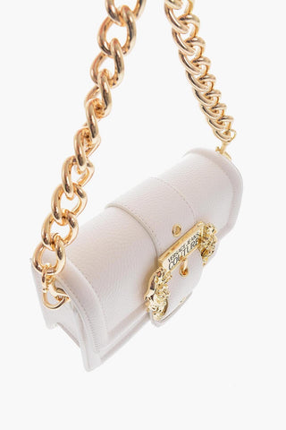 JEANS COUTURE Faux Leather Shoulder Bag with Maxi Golden Buckle 