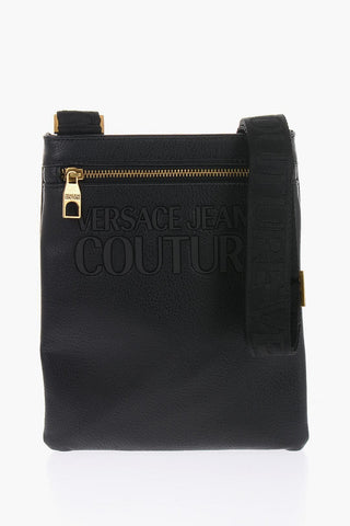 JEANS COUTURE Faux Leather Shoulder Bag with Embossed Logo