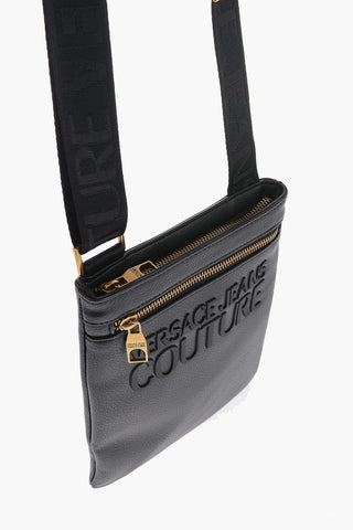 JEANS COUTURE Faux Leather Shoulder Bag with Embossed Logo