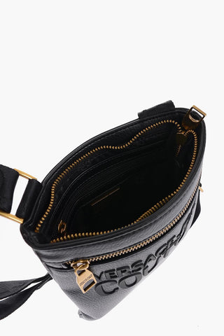 JEANS COUTURE Faux Leather Shoulder Bag with Embossed Logo
