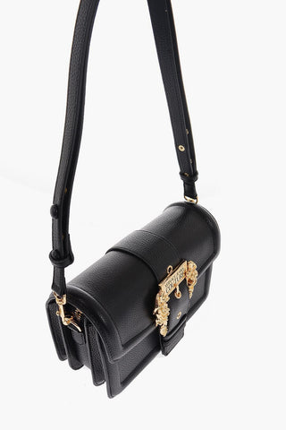  JEANS COUTURE Faux Leather Shoulder Bag with Golden Buckle