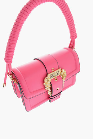 JEANS COUTURE Borsa in Ecopelle Abbellita da Maxi Fibbia Dorata e Manico Intrecciato