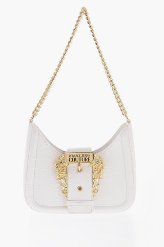 JEANS COUTURE Textured Faux Leather Bag with Embellishment Maxi Golden Buckle