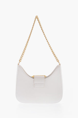 JEANS COUTURE Textured Faux Leather Bag with Embellishment Maxi Golden Buckle