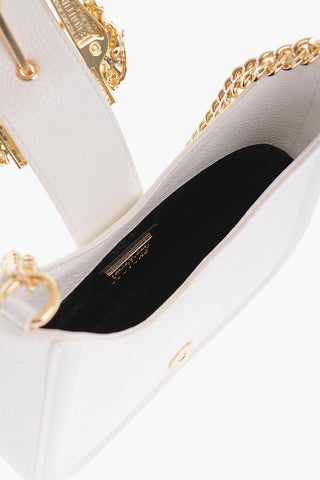 JEANS COUTURE Textured Faux Leather Bag with Embellishment Maxi Golden Buckle